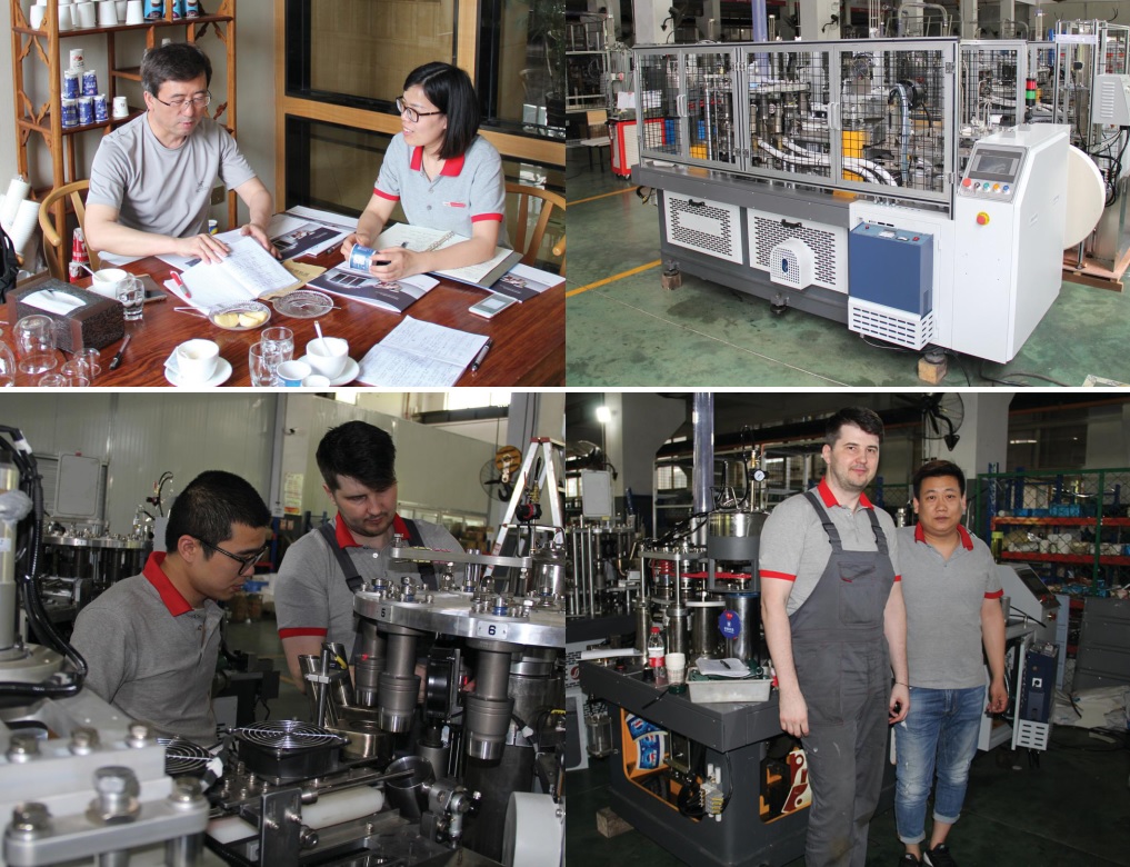 обучение инженера на заводе по производству оборудования для бумажных стаканов